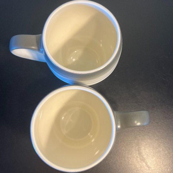 Set of 2 Mikasa SWIRL OMBRE GRAPHITE Tapered Embossed Ribbed Stoneware Mugs - Picture 7 of 8